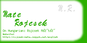 mate rojcsek business card